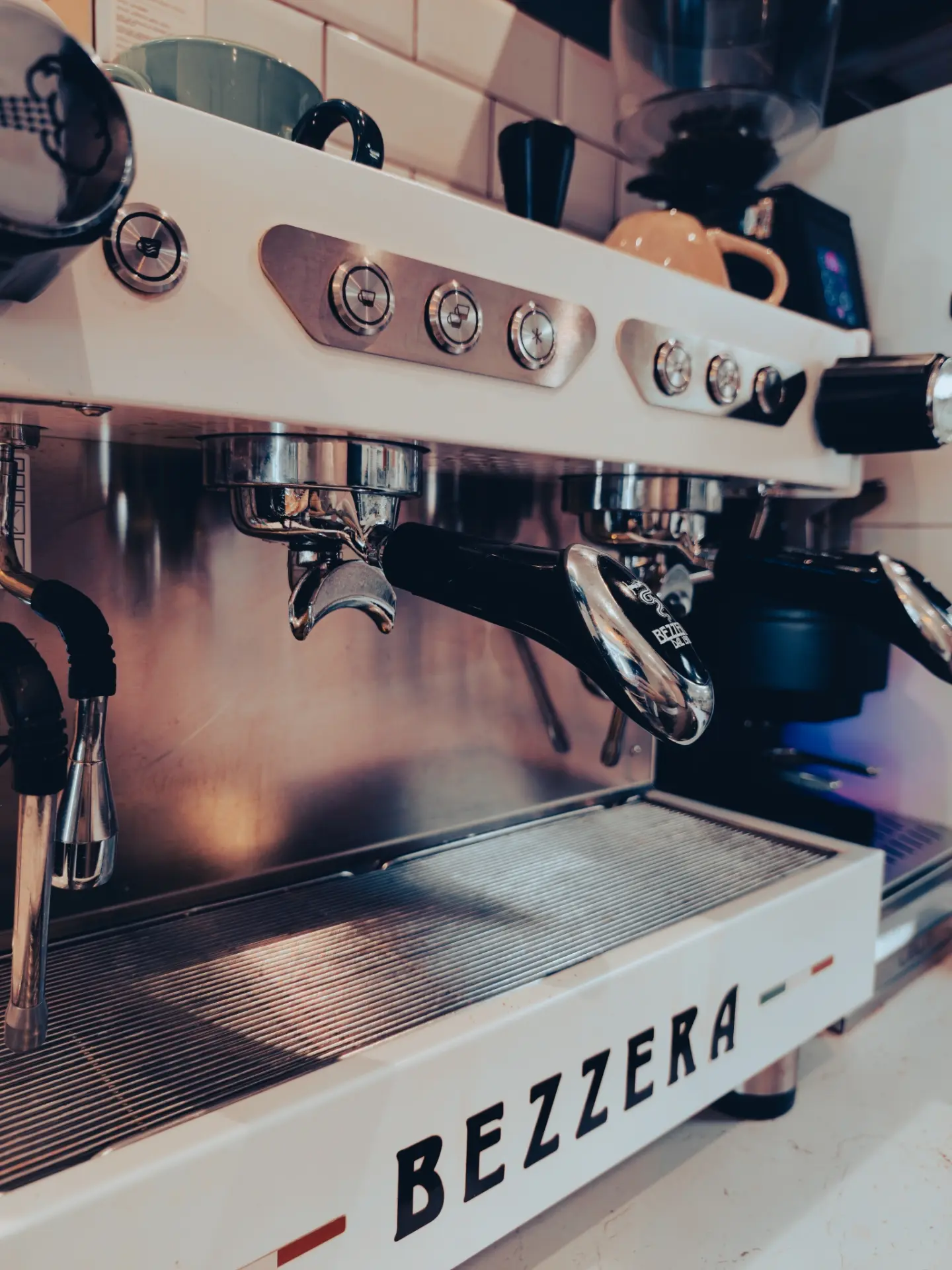The espresso machine at Mena’s coffee house